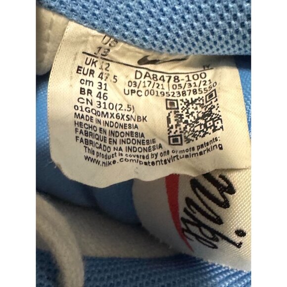 Nike Air Force 1 Low First Use Sneakers White/University Blue DA8478-100 Mens 13 - Picture 10 of 11